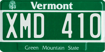 VT license plate XMD410