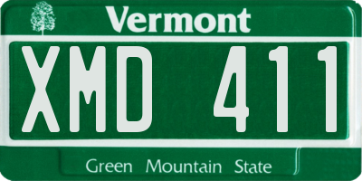 VT license plate XMD411