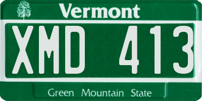 VT license plate XMD413