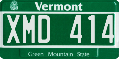 VT license plate XMD414