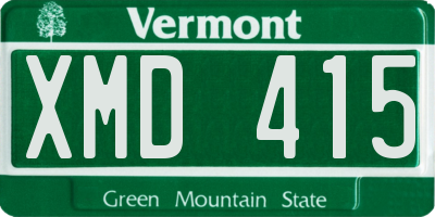 VT license plate XMD415