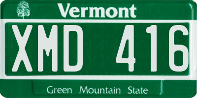VT license plate XMD416