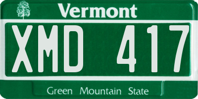 VT license plate XMD417