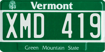VT license plate XMD419