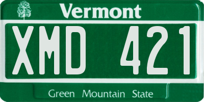 VT license plate XMD421