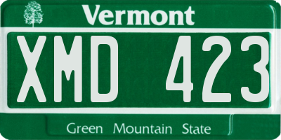 VT license plate XMD423