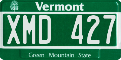VT license plate XMD427