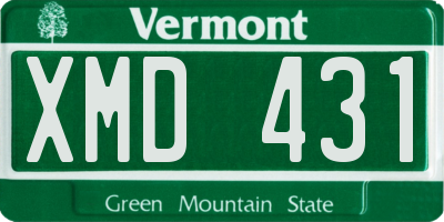 VT license plate XMD431