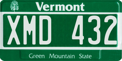 VT license plate XMD432