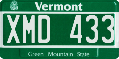 VT license plate XMD433