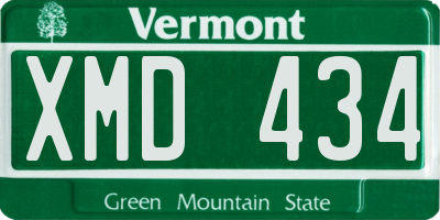 VT license plate XMD434