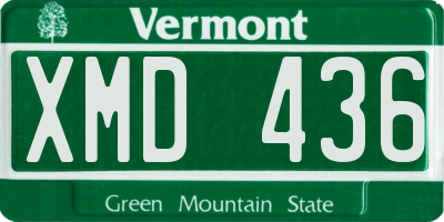 VT license plate XMD436