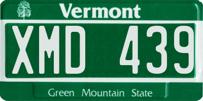 VT license plate XMD439