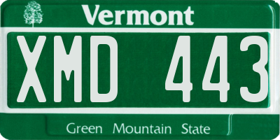 VT license plate XMD443