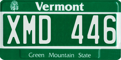 VT license plate XMD446