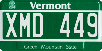 VT license plate XMD449