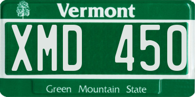 VT license plate XMD450