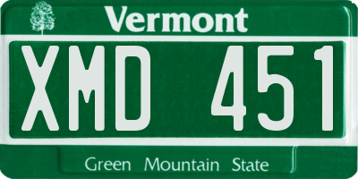 VT license plate XMD451