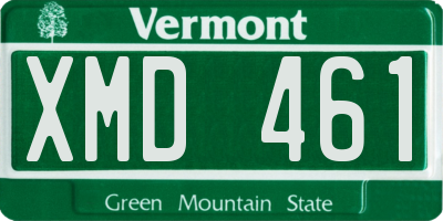 VT license plate XMD461