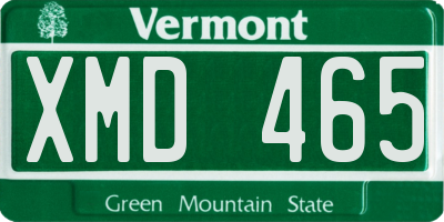 VT license plate XMD465