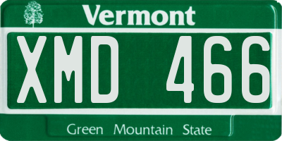 VT license plate XMD466