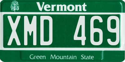 VT license plate XMD469