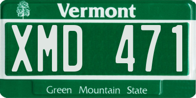 VT license plate XMD471