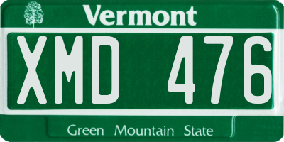 VT license plate XMD476