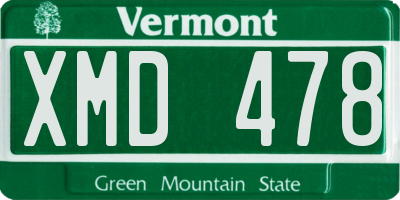 VT license plate XMD478