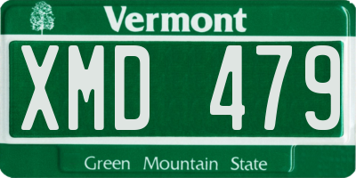 VT license plate XMD479