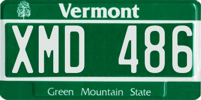 VT license plate XMD486