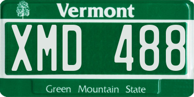 VT license plate XMD488