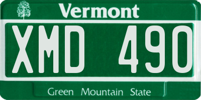 VT license plate XMD490