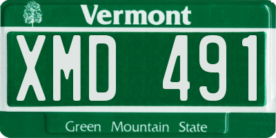 VT license plate XMD491