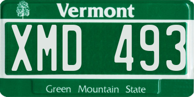 VT license plate XMD493