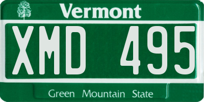 VT license plate XMD495