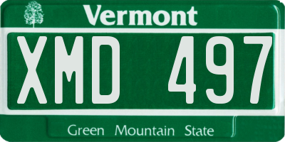 VT license plate XMD497