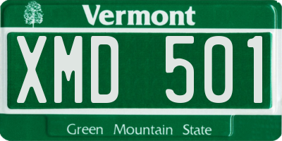 VT license plate XMD501