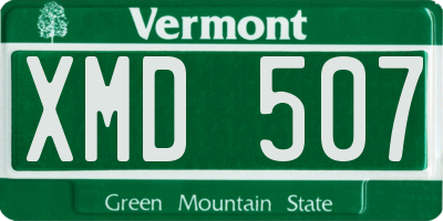 VT license plate XMD507
