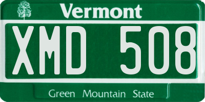 VT license plate XMD508