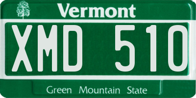 VT license plate XMD510