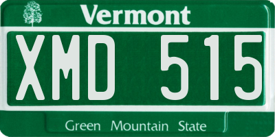 VT license plate XMD515