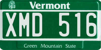 VT license plate XMD516