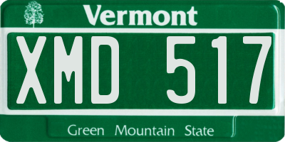 VT license plate XMD517