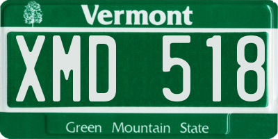 VT license plate XMD518