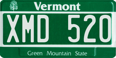VT license plate XMD520
