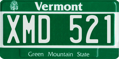 VT license plate XMD521