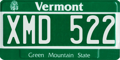 VT license plate XMD522
