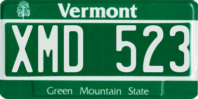 VT license plate XMD523