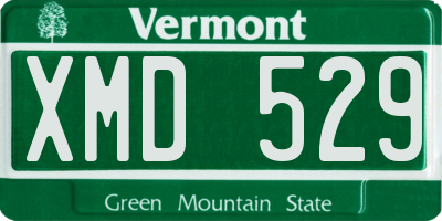VT license plate XMD529